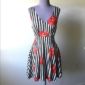 NWT ark & co. Black & White Striped Dress, Size S